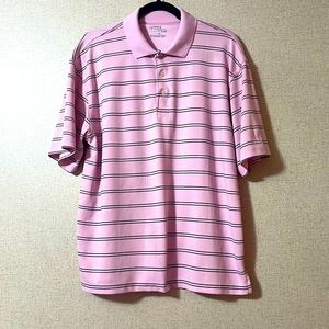 PGA Tour Golf Pink Stripe Shirt